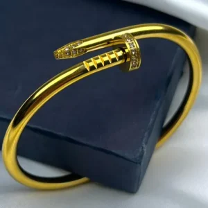 Cartier Style Nail Handcuff With Stones