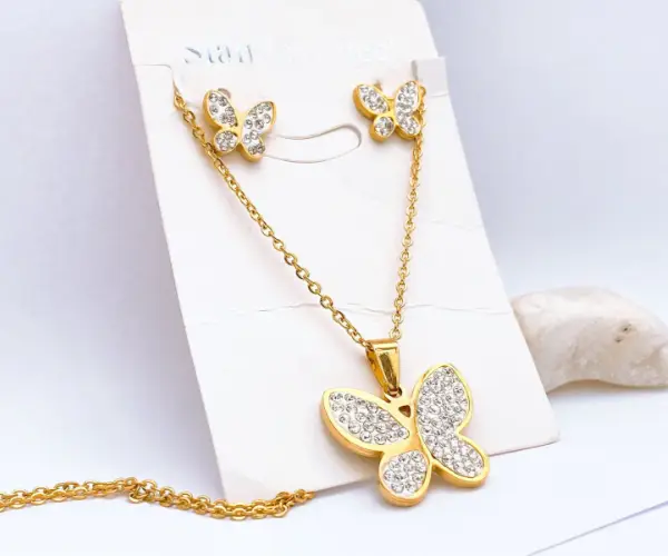 Crystal Butterfly Jewelry Set
