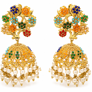 Multicolor Pearl Jhumka Earrings